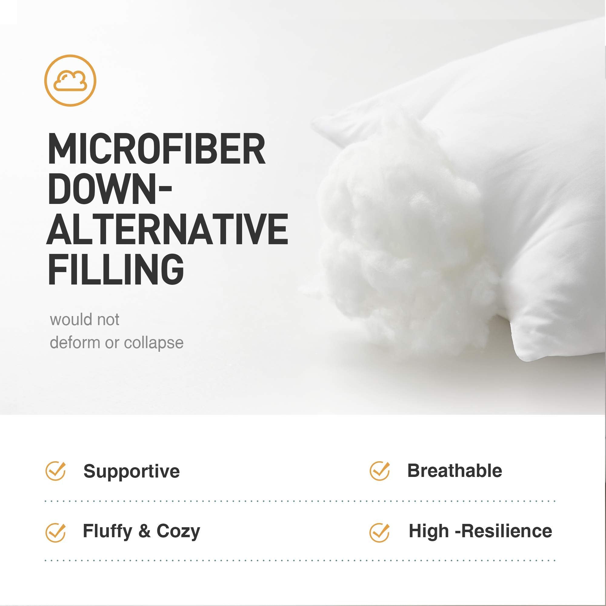 Acanva Decorative Throw Pillow Inserts For Sofa, Bed, Couch And Chair, Square Euro Sham Form Stuffer With Premium Polyester Micr