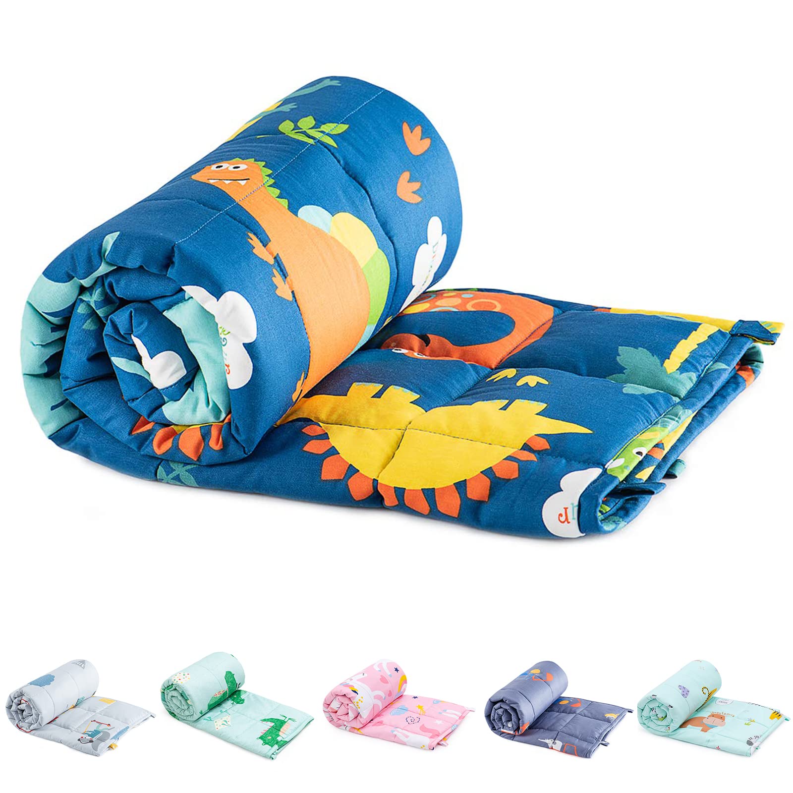 Sivio Weighted Blanket - Weighted Blanket 5 Lbs Blue Dinosaur, Cotton Heavy Blanket - Small Size Bresthable Blanket(36 * 48 Inch