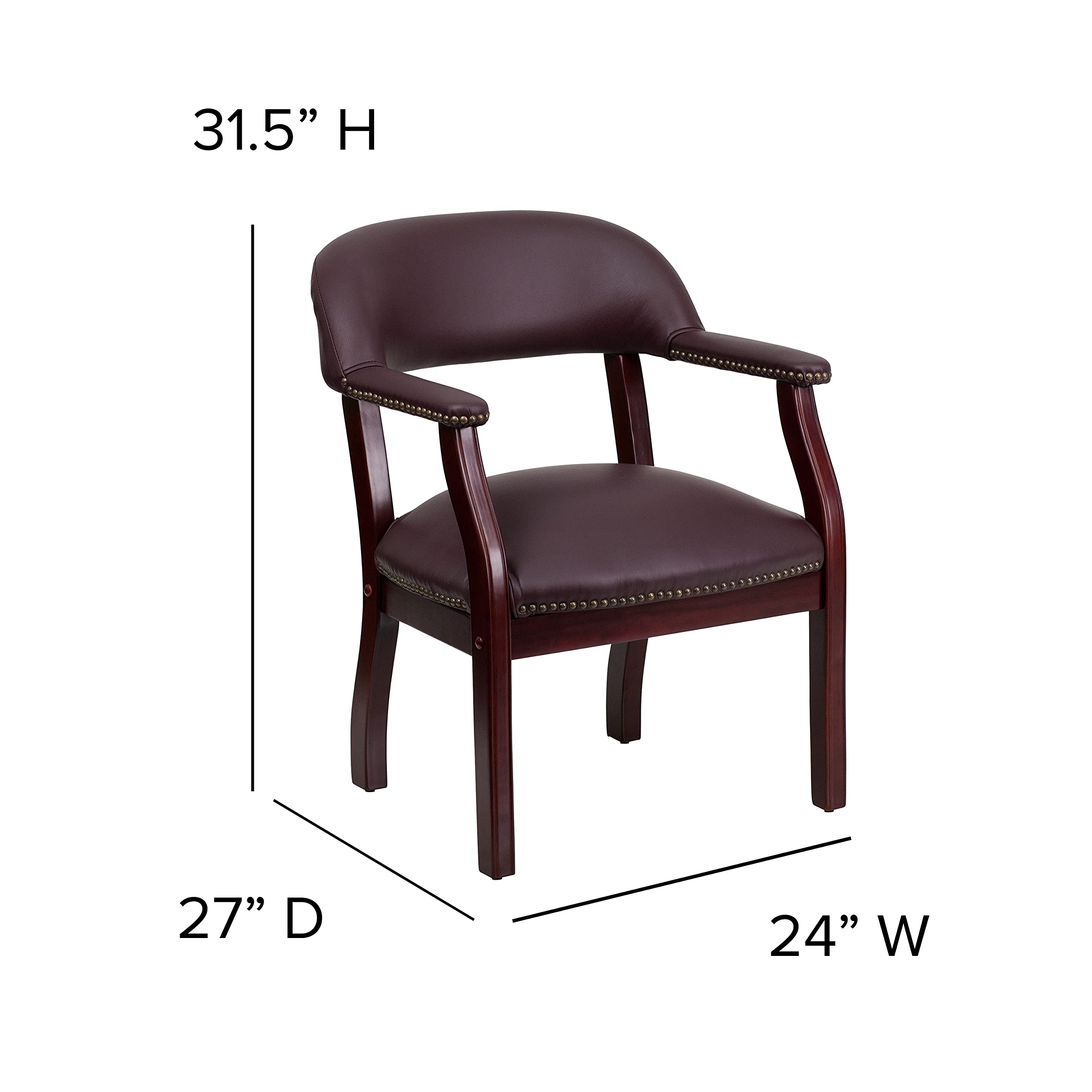 Flash Furniture Diamond Burgundy LeatherSoft Conference Chair with Accent Nail Trim