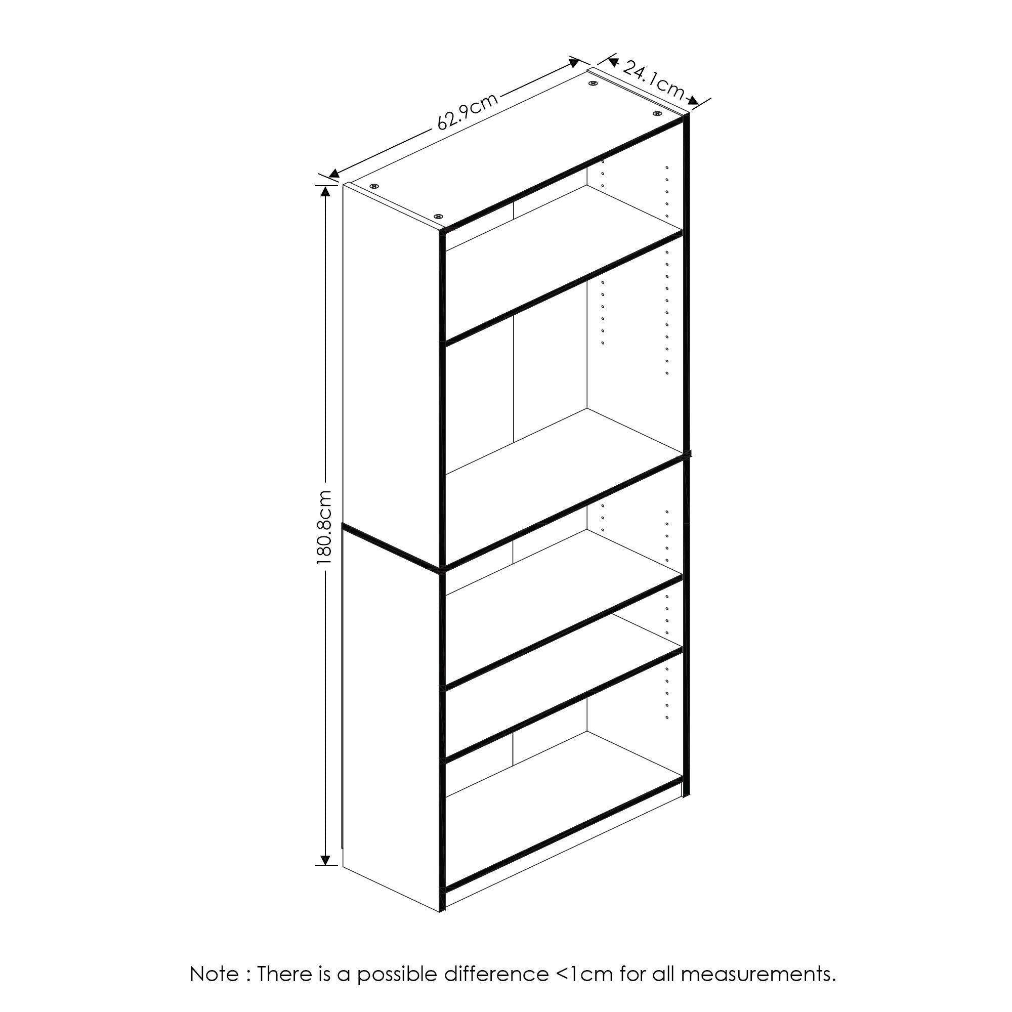 FURINNO JAYA Simply Home 5-Shelf Bookcase, 5-Tier, Espresso