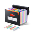 Thinktex Expanding File Folder 12 Pockets Accordion File Organizer/Portable Expandable Plastic Filing Box, Accordion Bill/Paper/