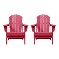Westintrends Outdoor Adirondack Chairs Set Of 2, Plastic Fire Pit Chair, Weather Resistant Folding Patio Lawn Chair For Outside Deck Garden Backyard Balcony, Red
