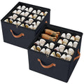 ???????????????? Fabric Shoe Organizer for Closet, 2 Pack Shoe Storage Organizer with Clear PVC Cover and Adjustable Dividers, F