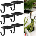 Tandefio 4 Pcs Christmas Stocking Holders Mantel Stocking Hangers Heavy Duty Metal Stocking Hooks for Mantle Weighted Stocking H