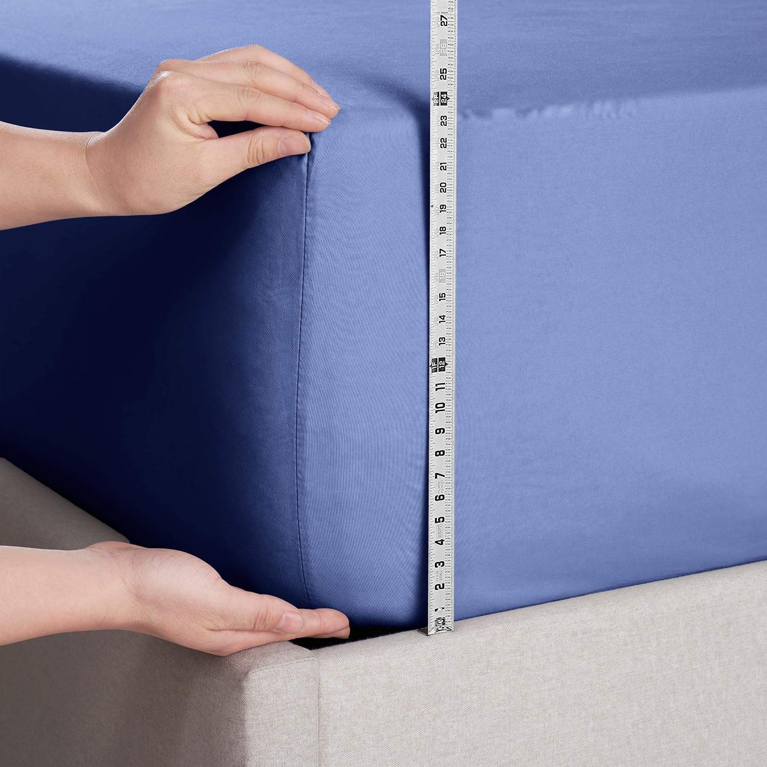 Nestl Royal Blue Twin Xl Fitted Sheet Only, Extra Deep Pocket Fitted Bed Sheet, 1800 Microfiber Xl Twin Fitted Sheet, Ultra Soft Fitted Sheet Twin Xl Fits Up To 24 Inch Mattress