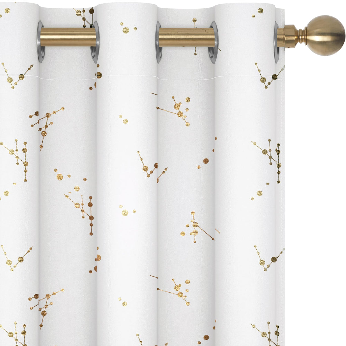 Deconovo Short Curtains, Curtains 45 Inch Length, Thermal Insulated Window Curtains, Constellation Pattern Foil Printed Curtain