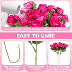 Hoemwarm 36 Pcs Silk Rose Bouquet Bridal Artificial Flowers,Fake Rose Long Stem Realistic Artificial Flowers Bulk For Wedding Bo