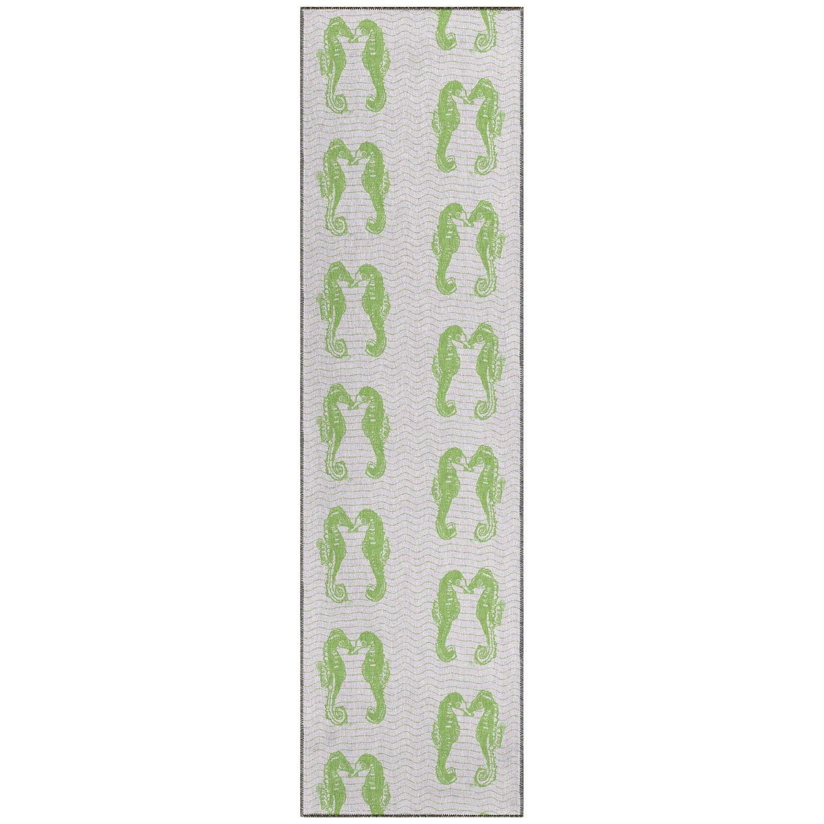 Seabreeze Sz15 Green Coastal Rug Runner 2' 3&quot; X 7 ' 6&quot;