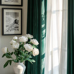 Lazzzy Blackout Velvet Curtains Green Thermal Insulated Curtains 84 Inch Long Drapes For Bedroom Living Room Darkening Window Treatments Grommet Living Room Curtains Set Of 2 Panels Emerald Green