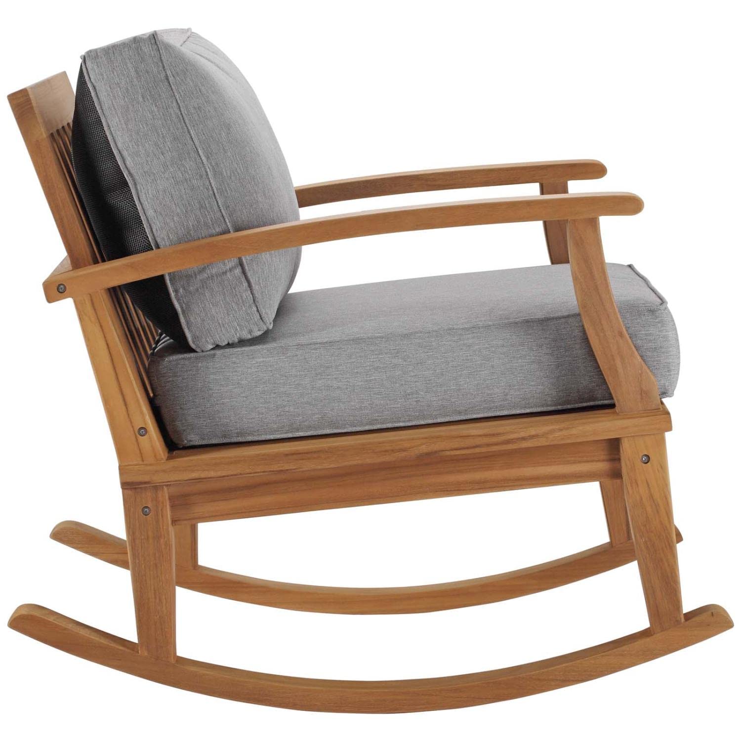 Modway Eei-4177-Nat-Gry Marina Patio Teak Rocking Chair, Natural Gray