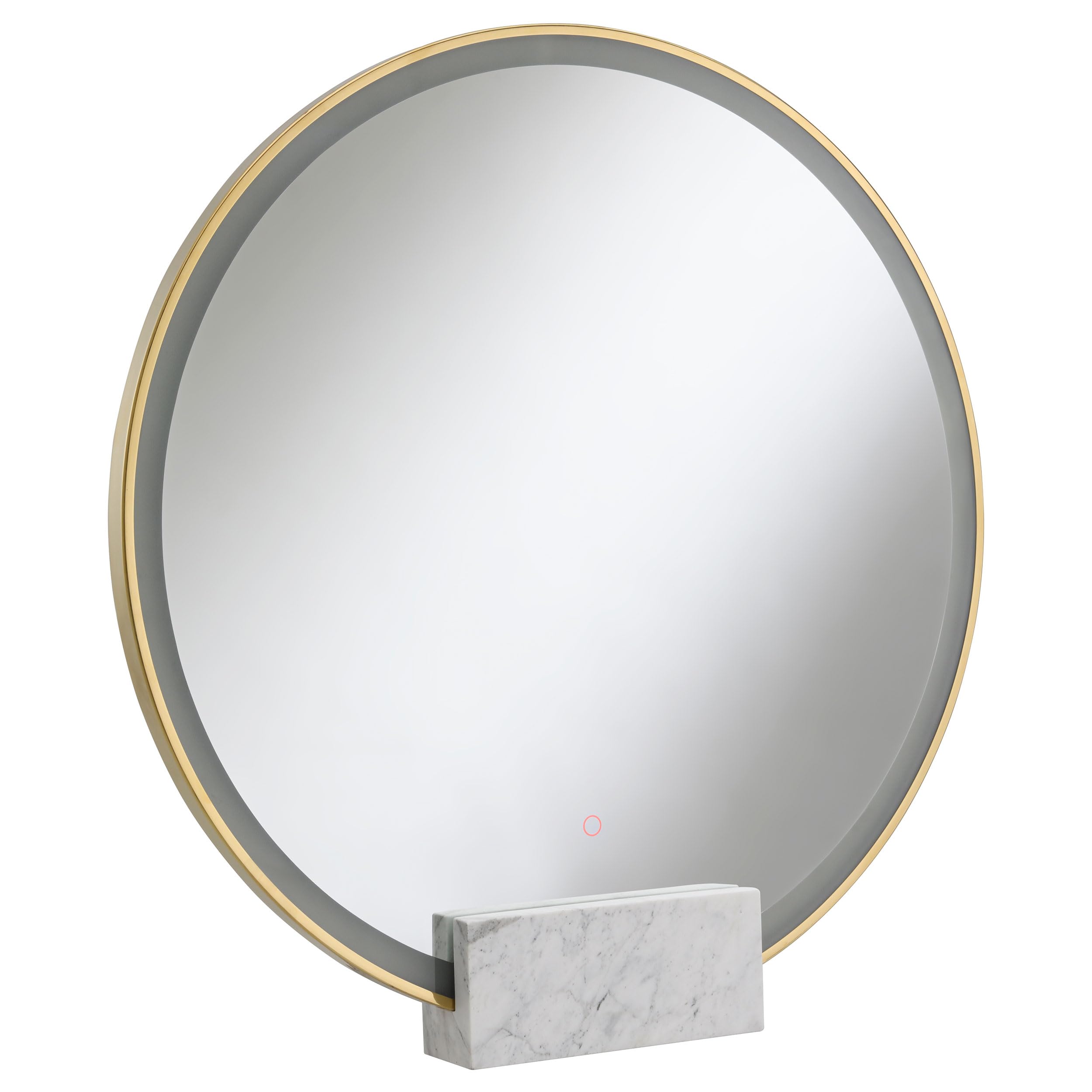Coaster Home Furnishings Jocelyn Round Table Top Led Vanity Mirror White Marble Base, Gold