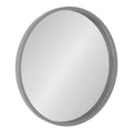 Kate and Laurel Travis Round Wood Wall Mirror, 25.6 Diameter, Gray, Modern Wall D  cor Accent