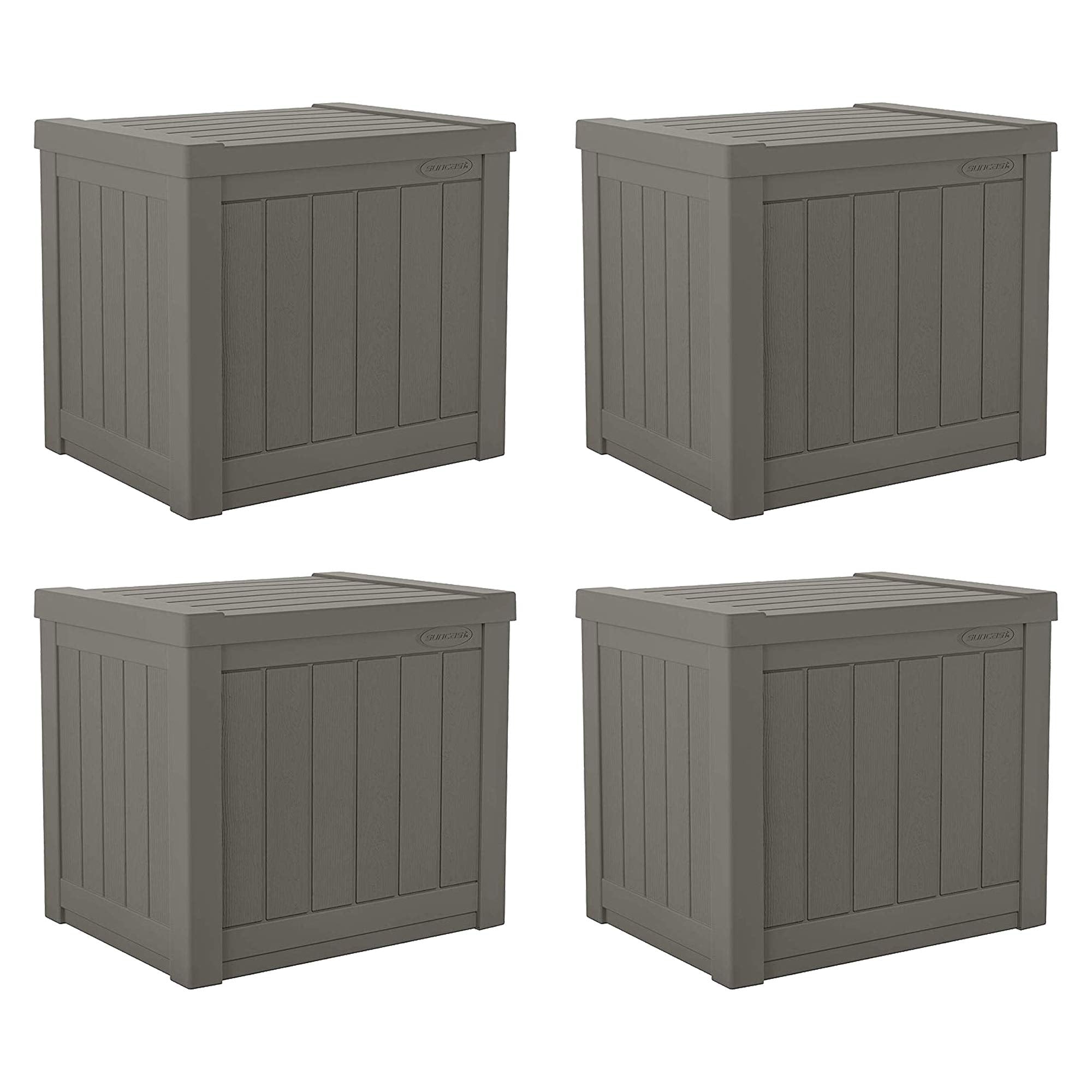 Suncast Ss500St 22 Gallon Small Resin Outdoor Patio Storage Deck Box (4 Pack)