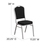 Flash Furniture HERCULES Series Crown Back Stacking Banquet Chair in Gray Dot Fabric - Silver Frame