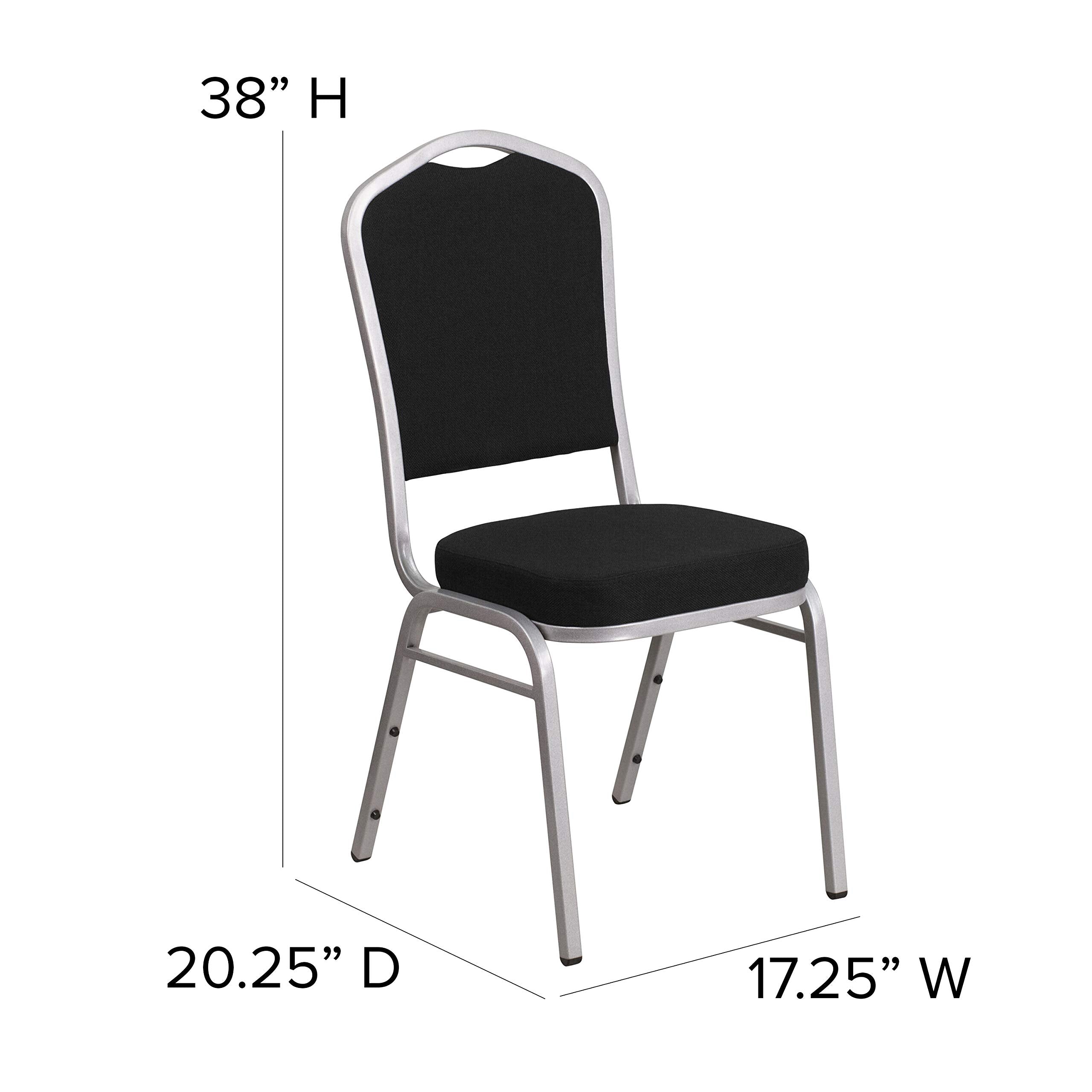 Flash Furniture HERCULES Series Crown Back Stacking Banquet Chair in Gray Dot Fabric - Silver Frame