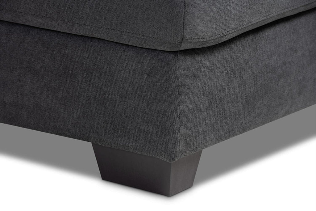 Baxton Studio Langley Dark Grey Sectional Sofa with Left Facing Chaise