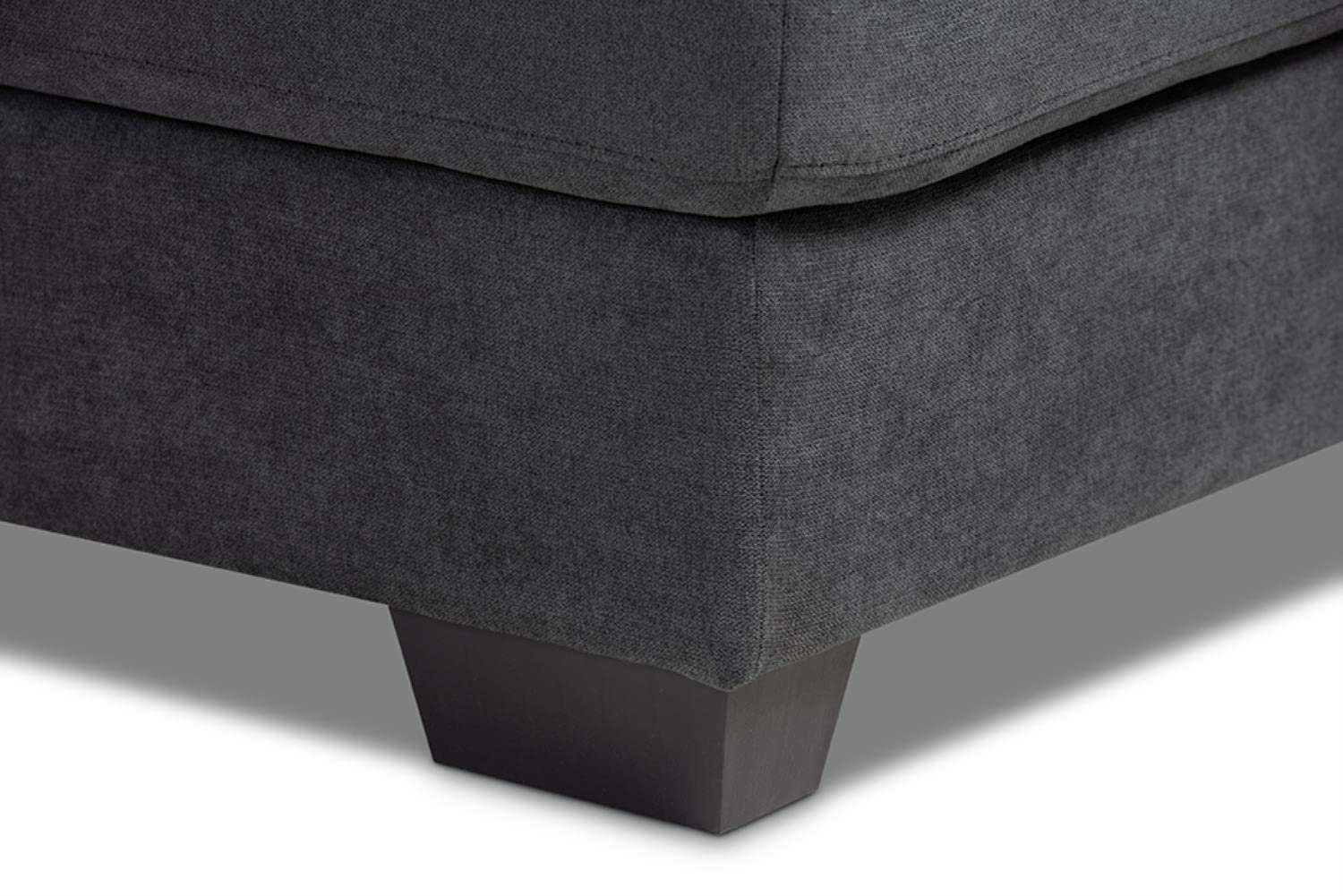 Baxton Studio Langley Dark Grey Sectional Sofa with Left Facing Chaise
