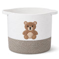 LemonRoad Teddy Bear Basket 14x14, Baby Laundry Basket with Handles