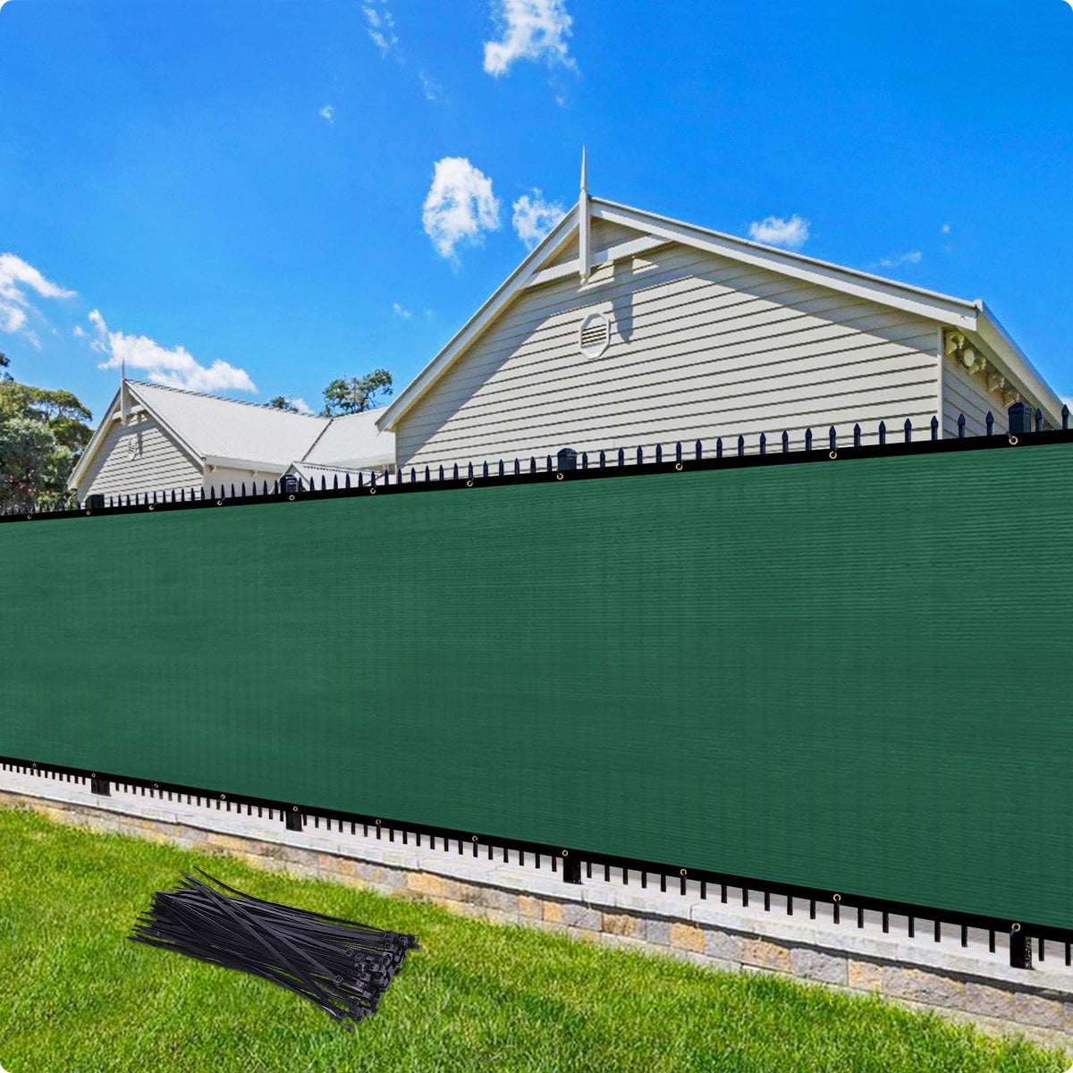 Artpuch 3'X78' Custom Fence Privacy Screen Dark Green Commercial Premeable Shade Cover With Grommets Residential Heavy Duty Fenc