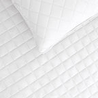 Easy-Going Full/Queen Size Reversible Quilt Set With 1 Quilt And 2 Pillow Shams, Soft Bed Quilt Cover, Water Resistant Lightweight Microfiber Bedspread, Stain Resistant, White/White