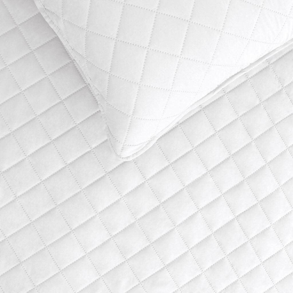 Easy-Going Twin Size Reversible Quilt Set With 1 Quilt And 1 Pillow Sham, Soft Bed Quilt Cover, Water Resistant Lightweight Microfiber Bedspread, Stain Resistant, White/White