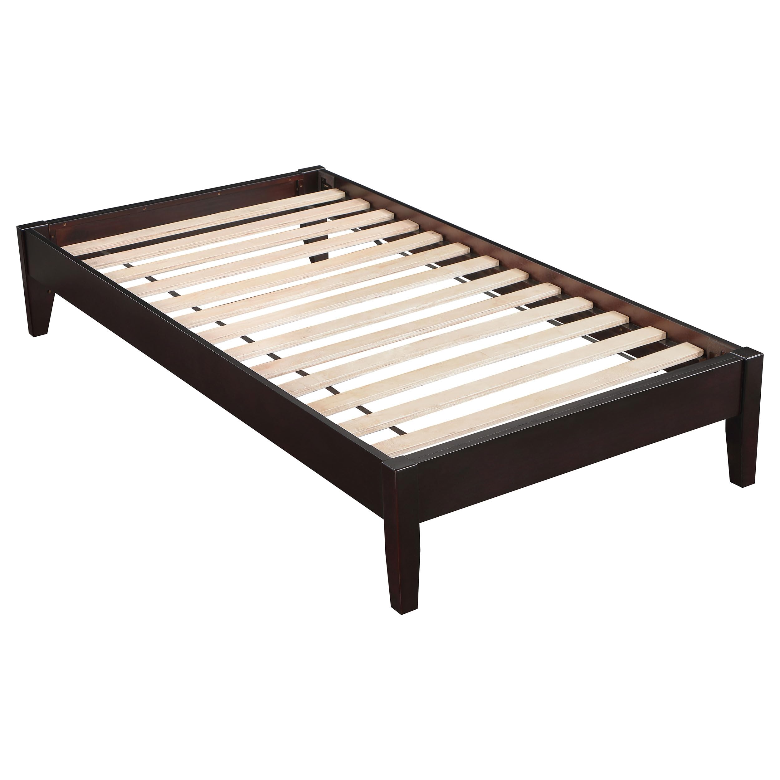 Coaster Home Furnishings Hounslow Transitional Twin Size Pine Wood Platform Bed Frame Headboard Compatible Bed Base Cappuccino 300555T