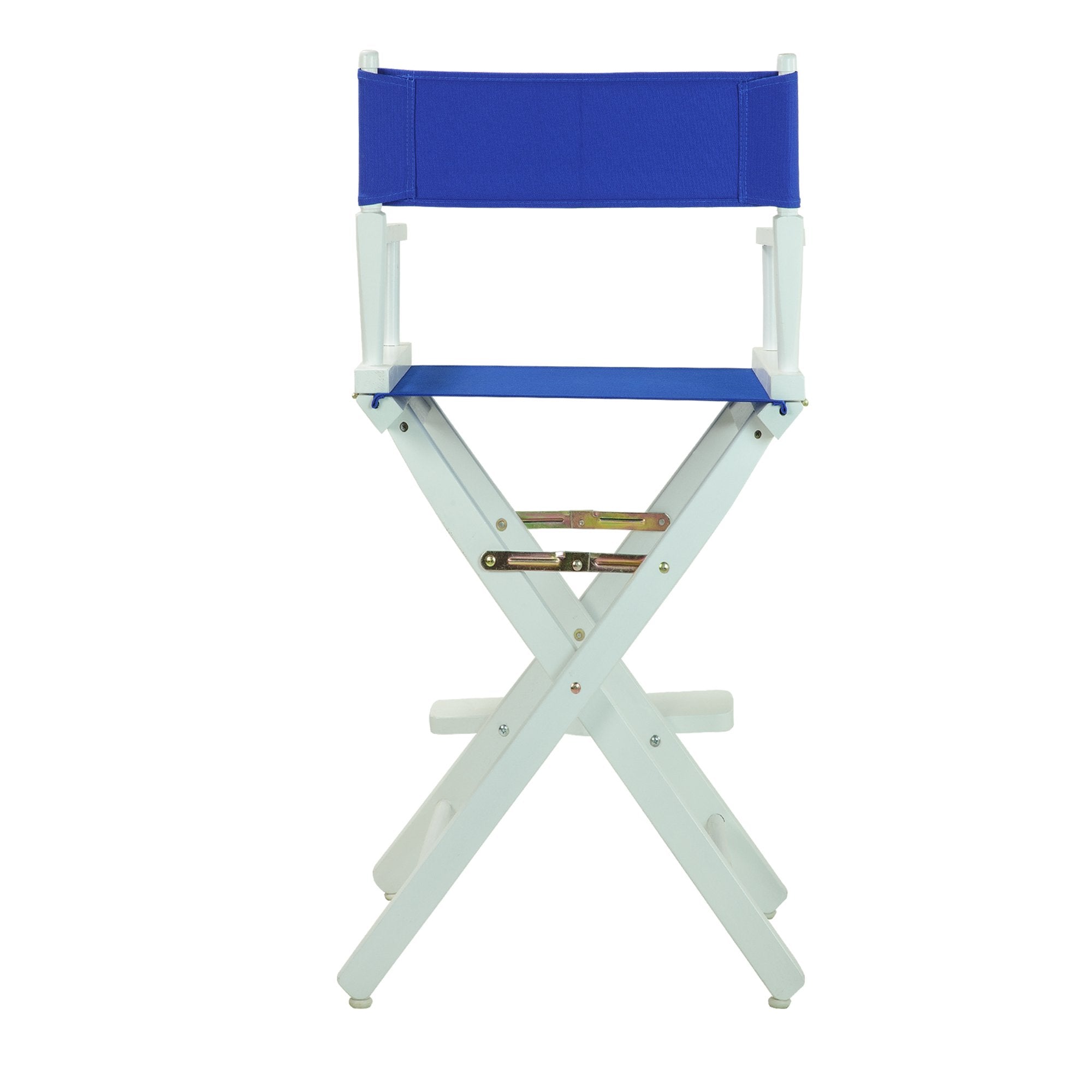 Casual Home Director'S Chair ,White Frame/Royal Blue Canvas,30&quot; - Bar Height