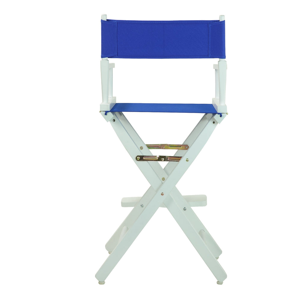 Casual Home Director'S Chair ,White Frame/Royal Blue Canvas,30" - Bar Height