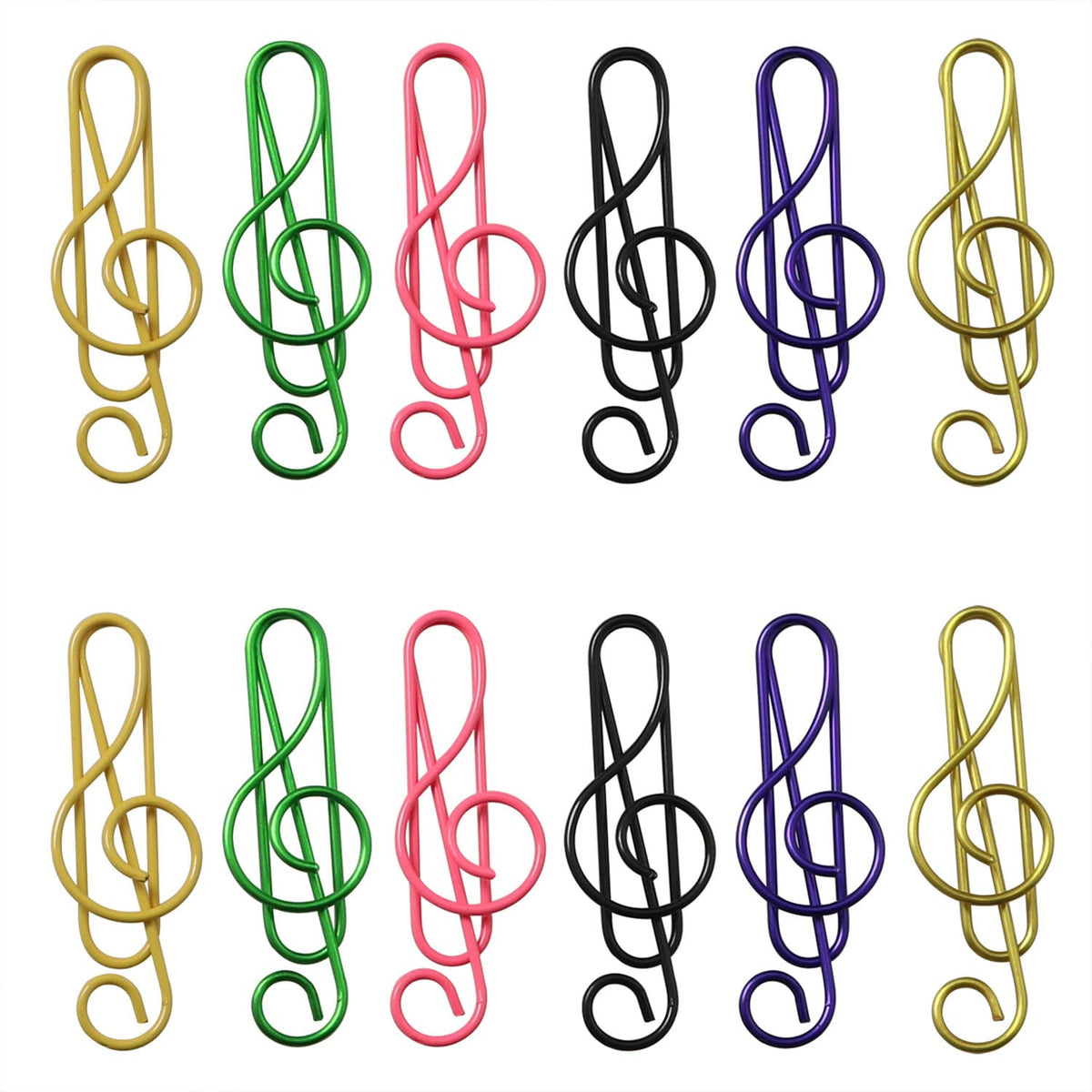 Jjhxsm 60Pcs Musical Notes Style Paper Clips 40X12Mm Mixed Color Metal Paper Clips For School Office Notebooks, Bookmarks, Post-