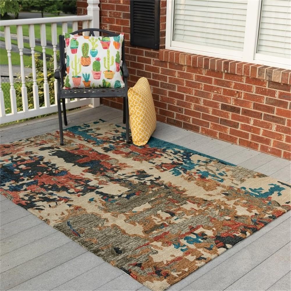 Rizzy Home Alora Decor Vivid 5' X 7'6" Beige/Multi/Teal/Rust/Beige Hand-Tufted Area Rug
