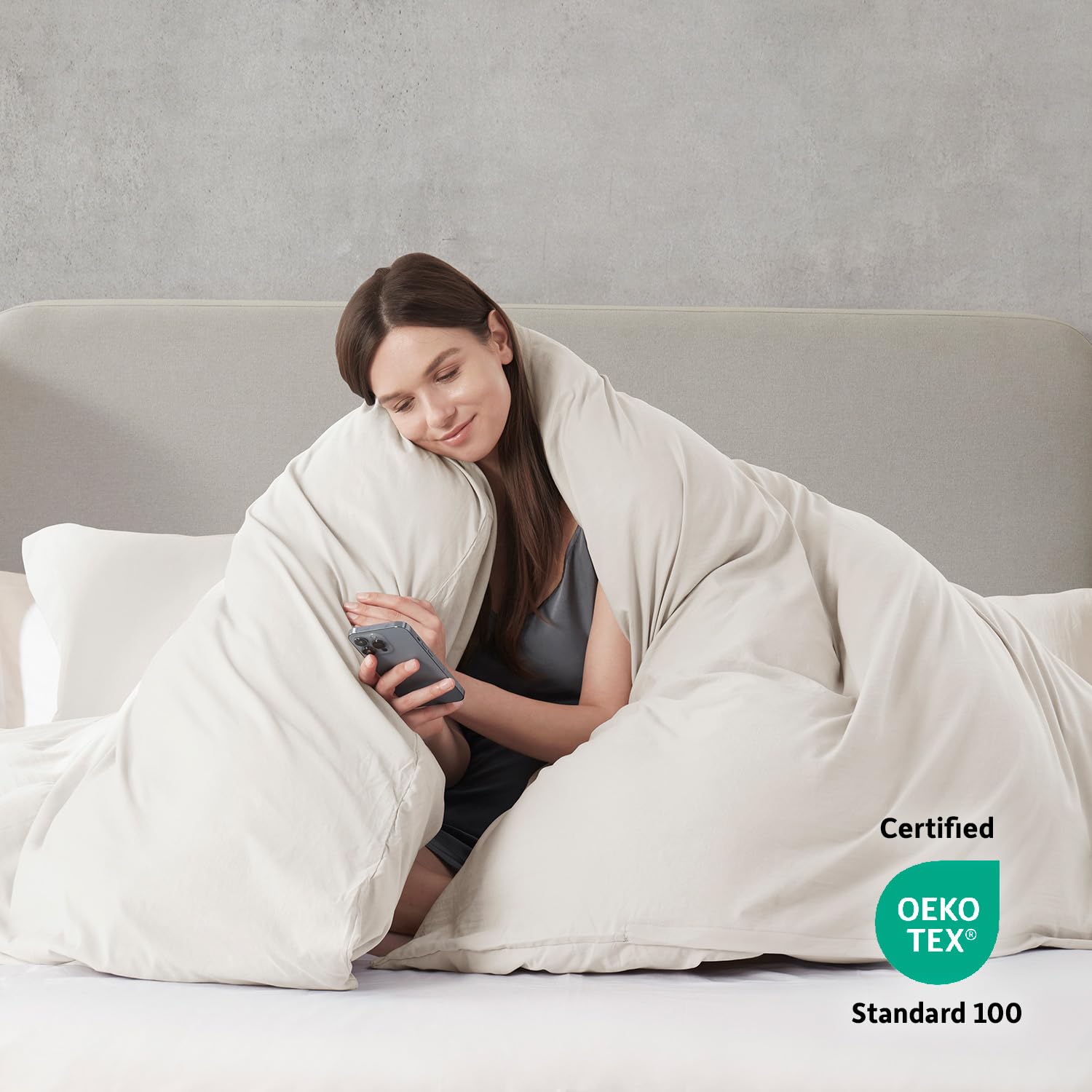 Nestl Off White Duvet Cover Full Size - Soft Prewashed Full Size Duvet Cover Set, 3 Piece, With Zipper Closure, 1 Duvet Cover 80X90 Inches And 2 Pillow Shams