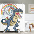 RosieLily Funny Shower Curtain, Dinosaur Shower Curtains Set with 12 Hooks, Unicorn Shower Curtain, Kids Bathroom Decor, 72x72