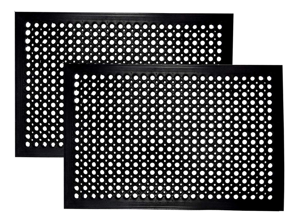 Irongate Rubber Doormat - 2 Pack Non Slip Anti Fatigue Indoor Outdoor Rubber Floor Mat - Heavy Duty Commercial Kitchen Mat - Ram