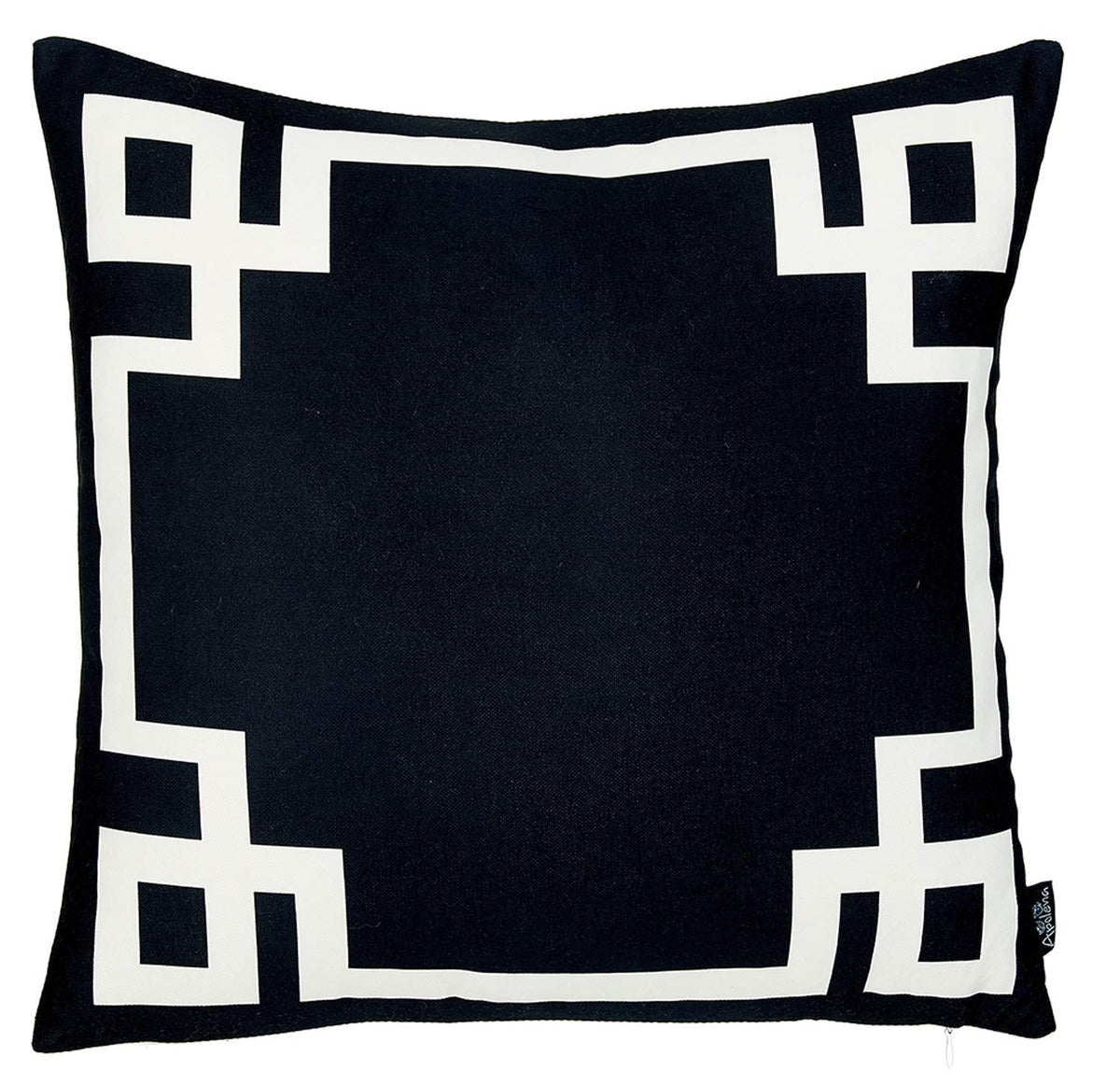 HomeRoots Multi Polyester 18'x18'Black and White Geometric Decorative Throw Pillow Cover