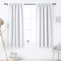 DUALIFE Pure White Room Darkening Curtains for Living Room - 63 Inch Length Rod Pocket Thermal Insulated Energy Saving Noise Red