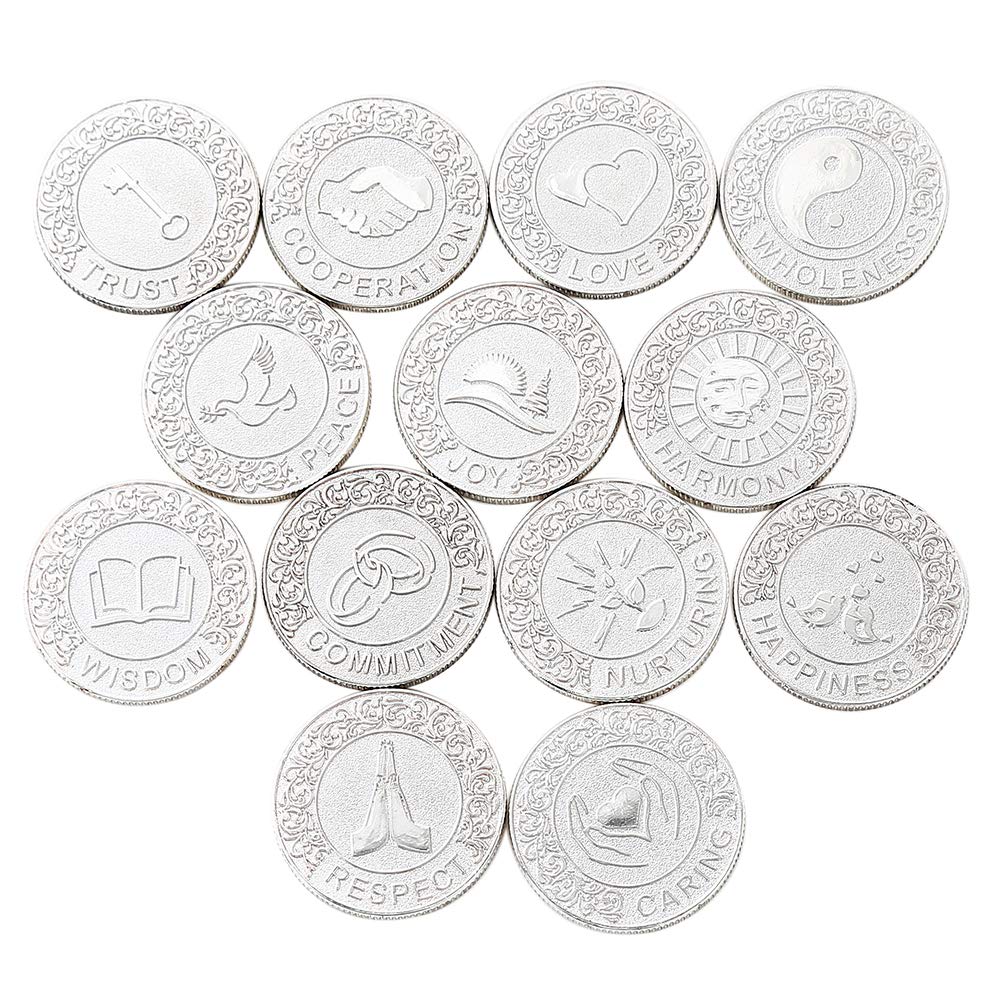 TINGKU Silver Wedding Unity Coins Set Arras de Boda Wedding Ceremony Accessories Arrhae Coin with Book Collection Box - English