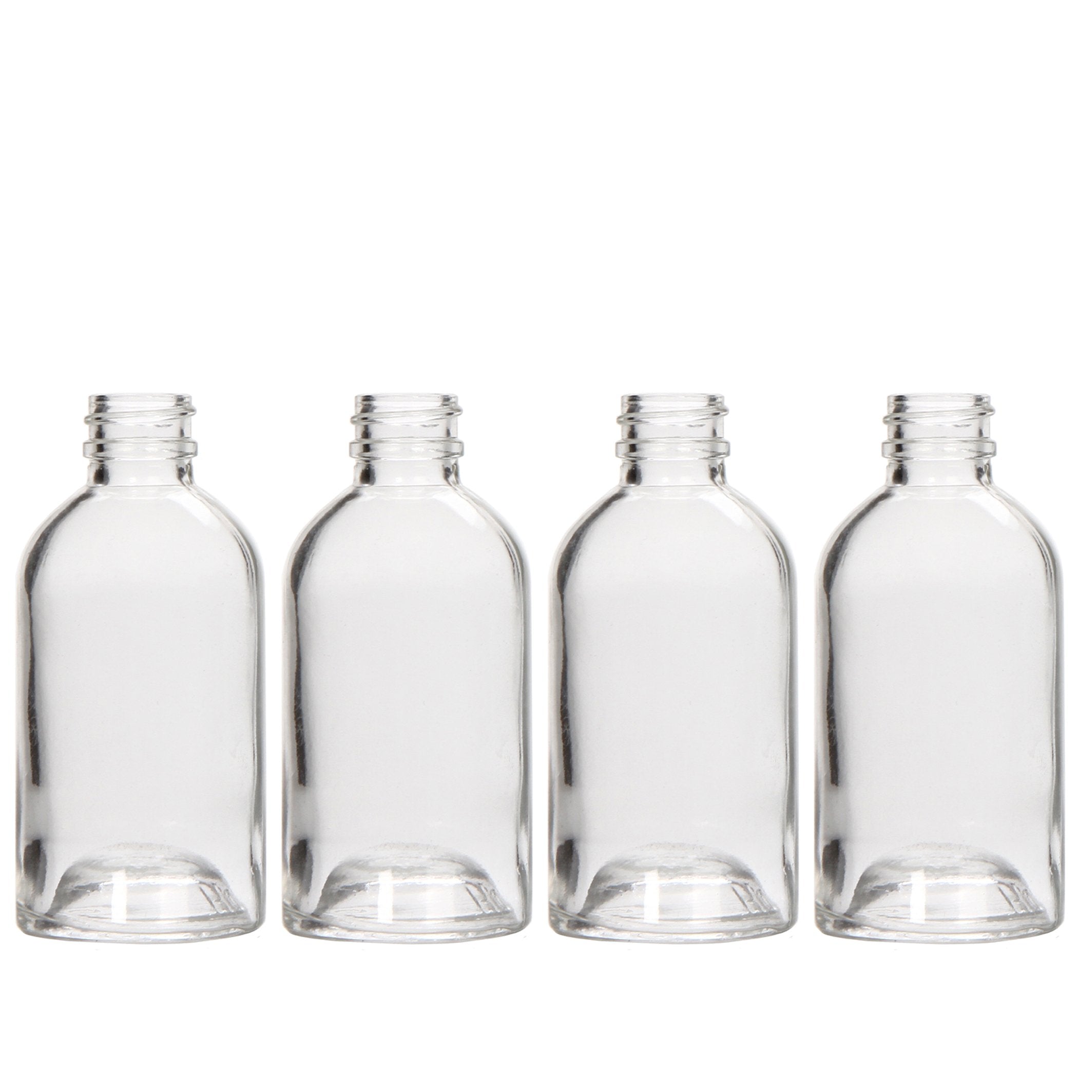 Hosley Essential Elegance: Set of 4 Diffuser Boston Round Style Glass Bottles (85ml) Perfect for Storing and Showcasing Your Fav