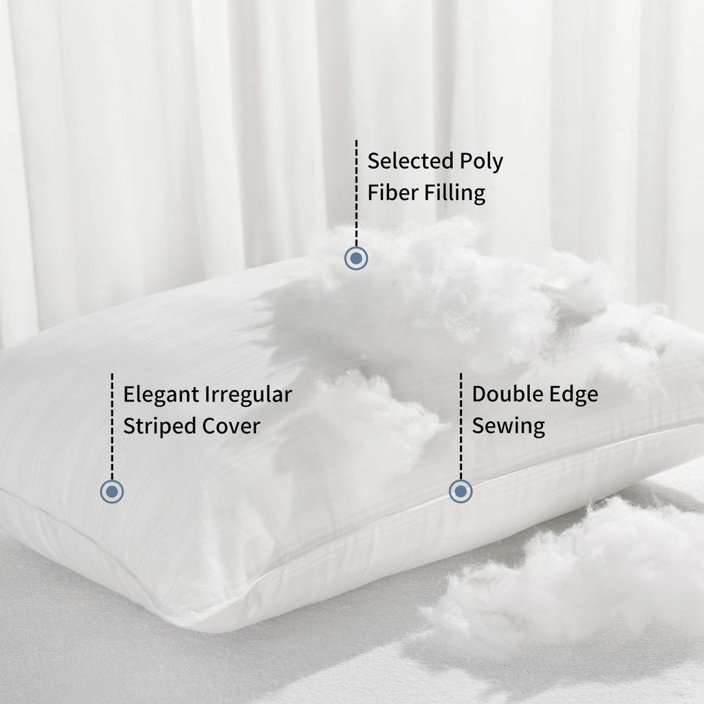 Downluxe Down Alternative Pillows King Size Set Of 2 - Hotel Collection Soft Bed Pillows For Sleeping, Perfect For Side, Back And Stomach Sleepers, 20 X 36