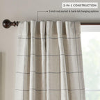 Elrene Home Fashions Brighton Windowpane Plaid Blackout Window Curtain, Living Room And Bedroom Drape With Rod Pocket Tabs, 52''