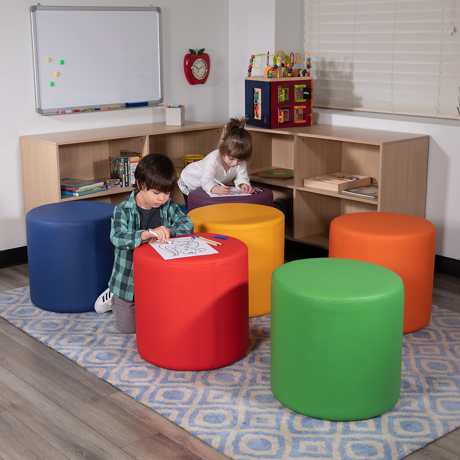 Flash Furniture Nicholas Soft Seating Flexible Circle For Classrooms And Common Spaces - 18" Seat Height (Purple)