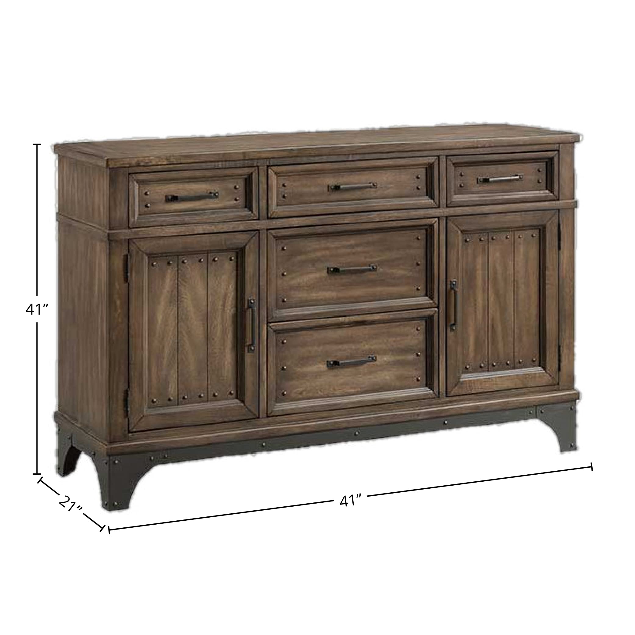 Intercon Whiskey River 2 Doors and 5 Drawers, Gun Powder Gray Sideboards