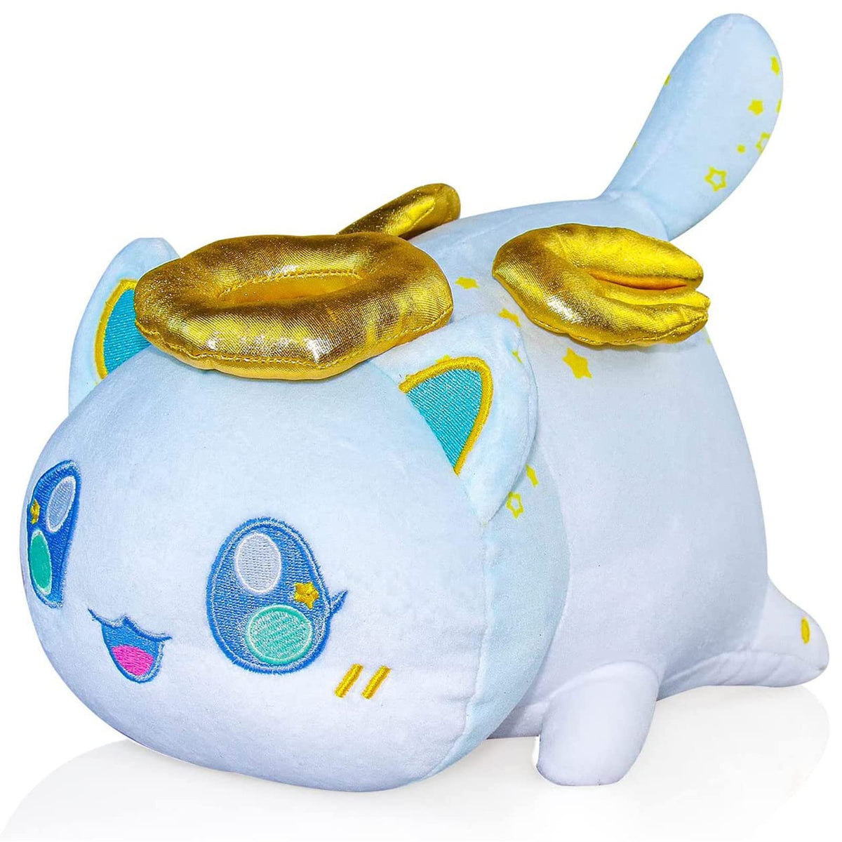 Womise Cat Plush Toy,Mee-Meow Cat Food Plushies Cat, Cute Anime Cartoon Cat Stuffed Animal Figure Toy Plush Pillow Gift for Kids