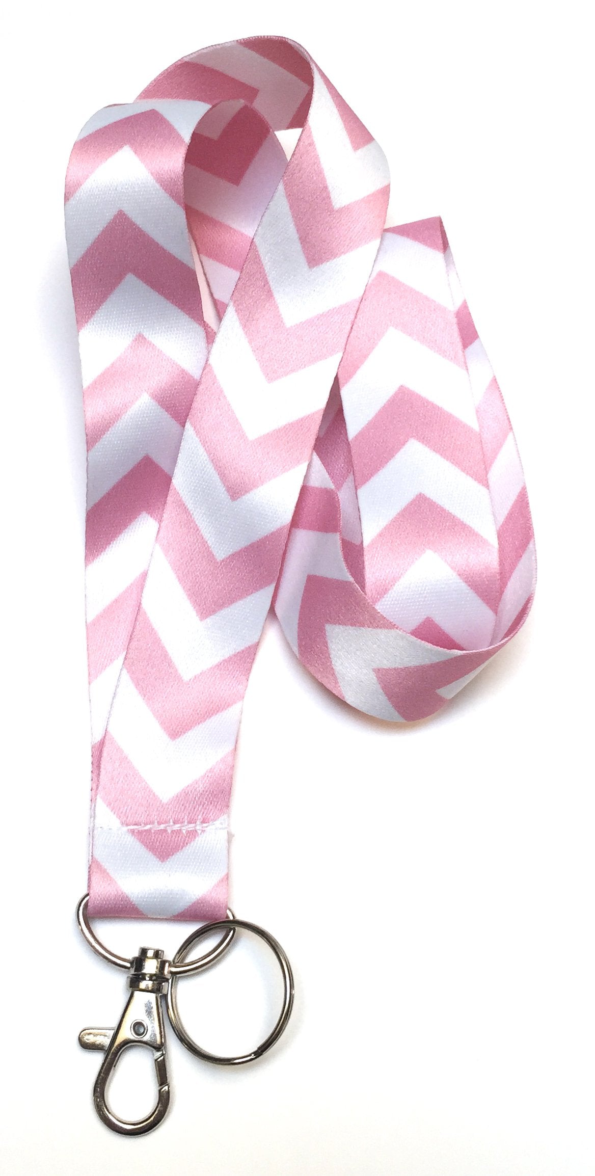 Wigspedia Chevron Neck Lanyards Keychain For Key/Id Holder (Navy Dark Blue/White Chevron)  (Pink/White Chevron)