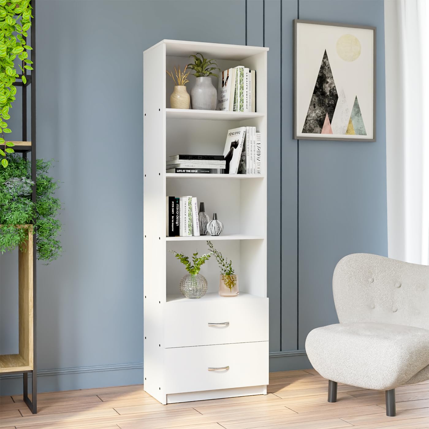 Neudot Tolstoy Display Unit | Engineered Wood | Bookshelf | Organiser | Kitchen | Office | Living Room | 12 Month Warranty | Whi