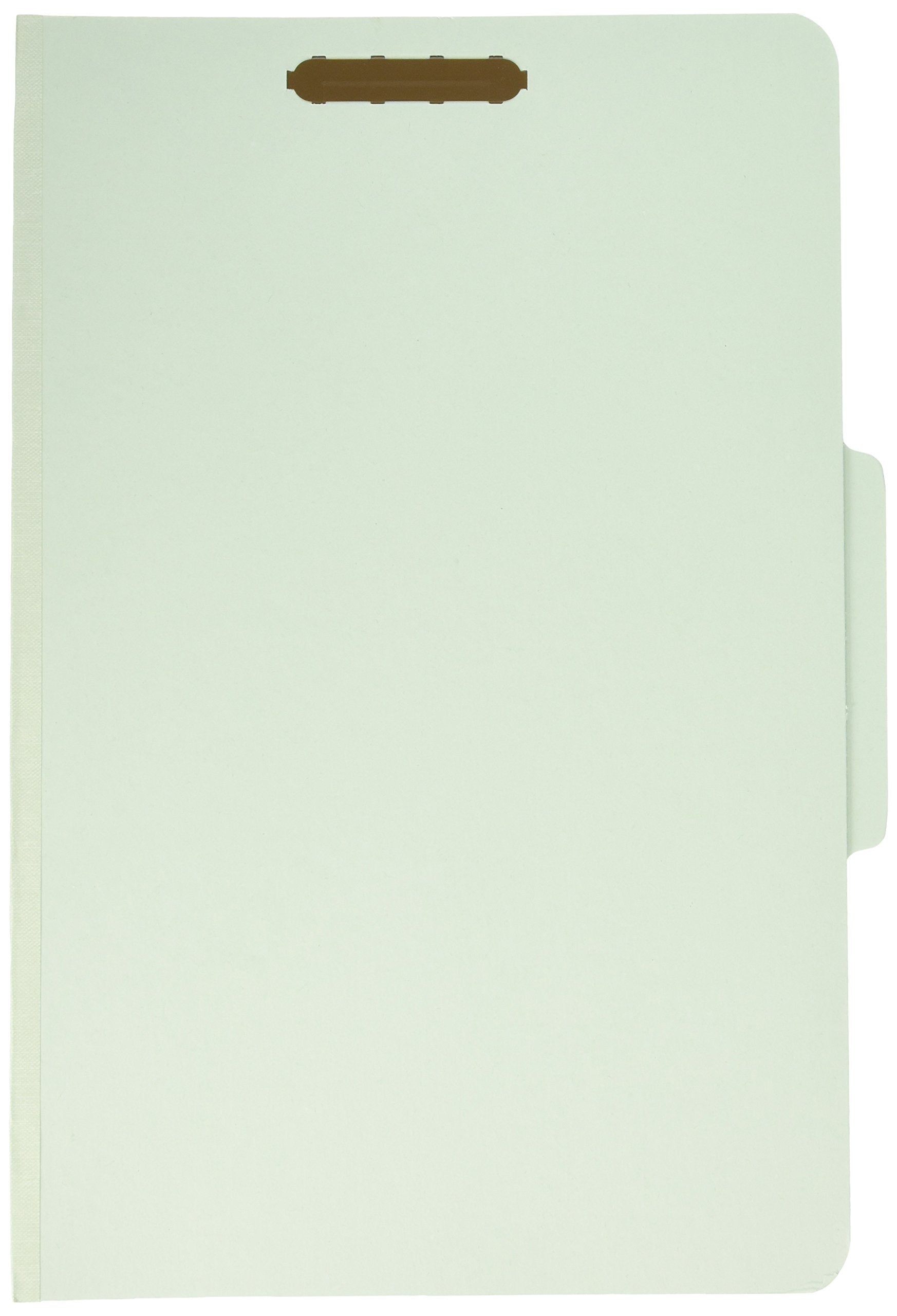 Pendaflex Classification Folders - Standard, 1 Divider, 2' Embedded Fasteners, Legal Size, Light Green, 10 Per Box (17175Ee)