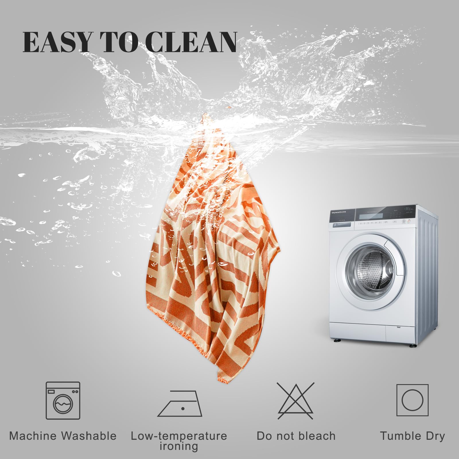 Handontime Orange Sofa Covers For Couch Loveseat Covers Soft Chenille Couch Cover For Dogs Sofa Covers For 3 Cushion Couch Boho Sofa Throw Cover Pet Couch Furniture Protector Thick Washable 71' X134'