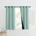 Nicetown Aqua Blue 100% Blackout Curtain Set, Thermal Insulated & Energy Efficiency Window Draperies For Guest Room, Full Shading Panels For Shift Worker And Light Sleepers, 37W X 50L, 2 Pcs
