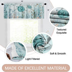Emvency 2 Pack Valances Window Treatments,Summer Ocean Turtle Sea Teal Starfis Blackout Drapes Adjustable Curtain Valances For W