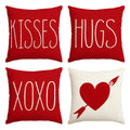Avoin Colorlife Valentine'S Day Saying Throw Pillow Cover, 18 X 18 Inch Holiday Kisses Hugs Xoxo Love Heart Arrow Anniversary We