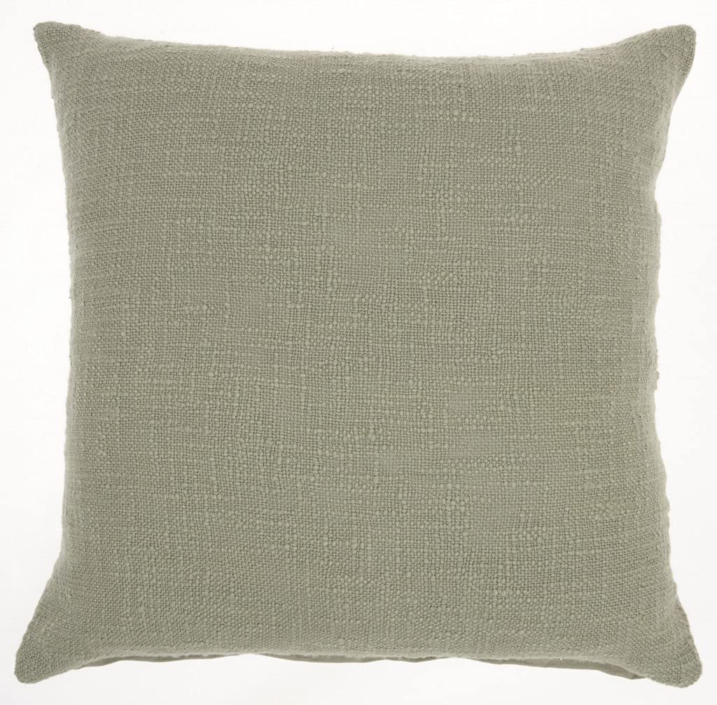 HomeRoots 100% Cotton Sage Solid Woven Throw Pillow